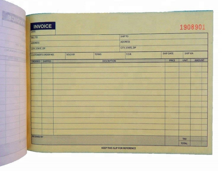 Receipt invoice book 3 Ply 2 Ply carbonless paper