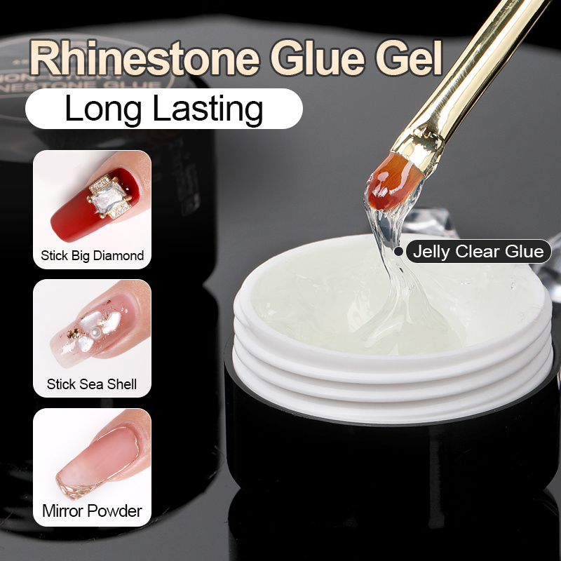 AS Nail Art Rhinestone Glue Gel 15g Super Adhesive Nail Gel for Gem Nail Art Gel Glue for Rhinestones Crystal Stone