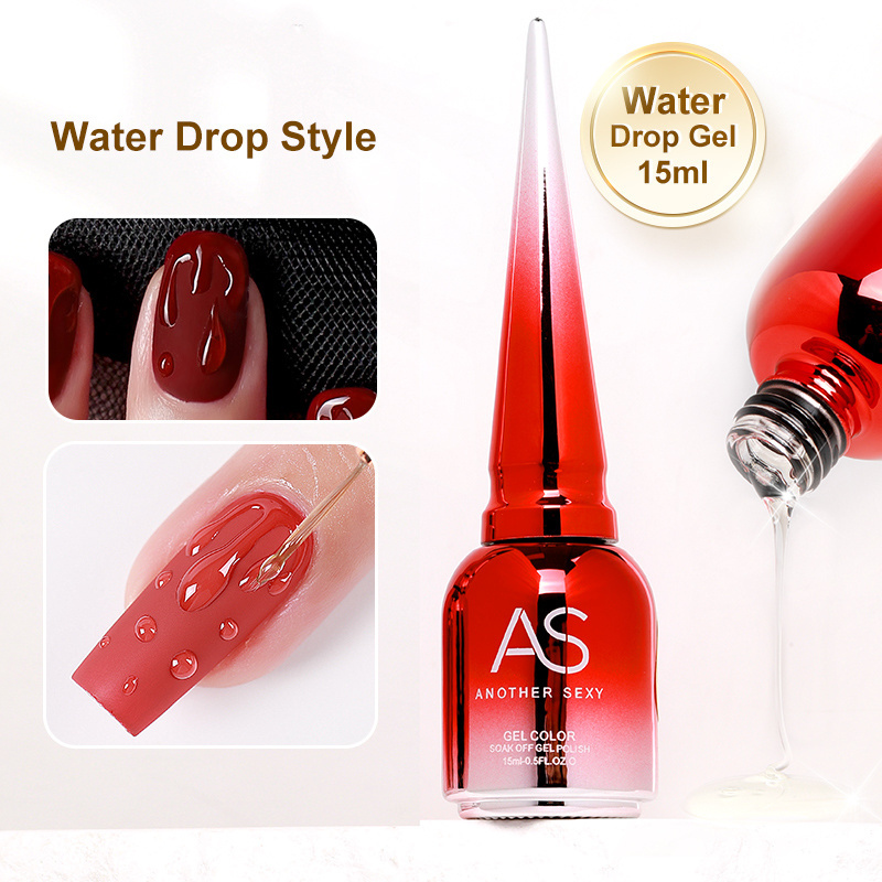 AS Water Droplets Gel Nail Polish Gel 15ml Clear Long Lasting Glue Phototherapy Glue Glass Water Drop Glue