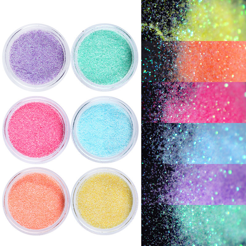 Popular 10g Acrylic Powder Dipping Powder Sugar Neon Colors Pigment Crystal Glitter Nail Art Polish Powder