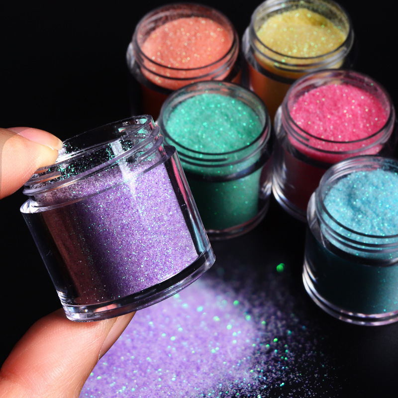 Popular 10g Acrylic Powder Dipping Powder Sugar Neon Colors Pigment Crystal Glitter Nail Art Polish Powder