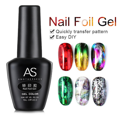 Custom Logo Private Label Transparent Gel 15ml Nail Sticker Transfer Foil Glue For Nail Art