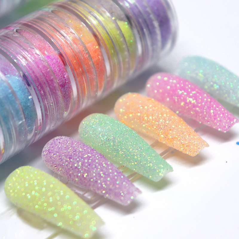 Popular Winter Sugar Dust Powder Nails Acrylic Dip Powder Shiny Mixed Diamond Nail Glitter Powder