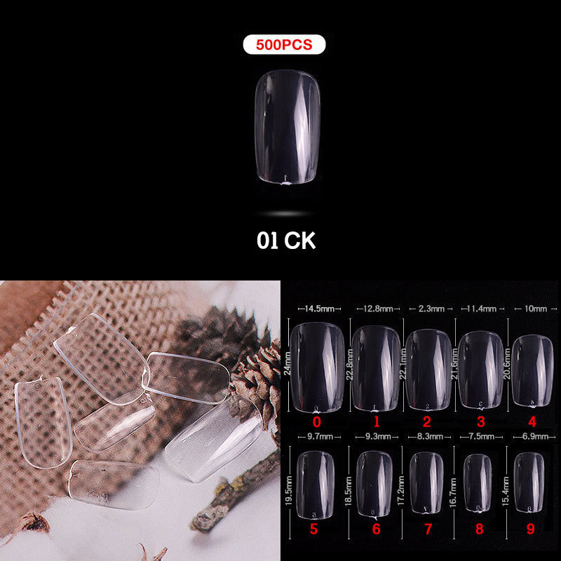 Wholesale 33 types 500pcs Clear False Ballerina Stiletto Nails Sharp Toe Natural French Coffin Press on ABS Nail Tips