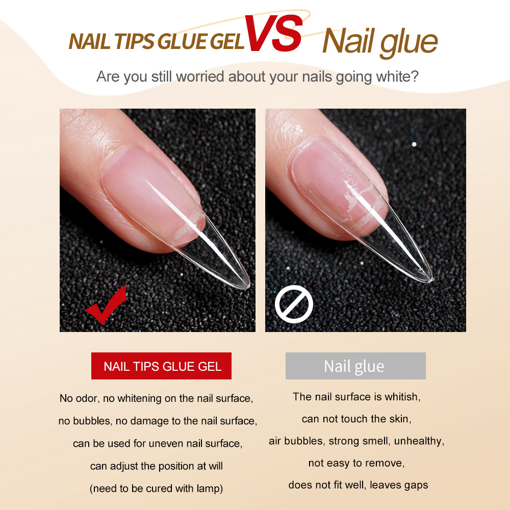 AS Solid Glue Gel For Full Cover Nail Tips Press On Nails 6g Strong Adhesive With Super Clear Glue Uv Gel Polish