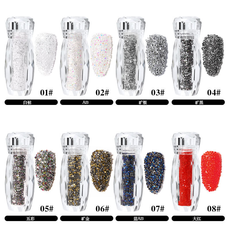 Colorful Shiny Crystal Nail Art Rhinestones Glass Nail Stones Shiny Flatback Charms for Nails 3D DIY Decoration