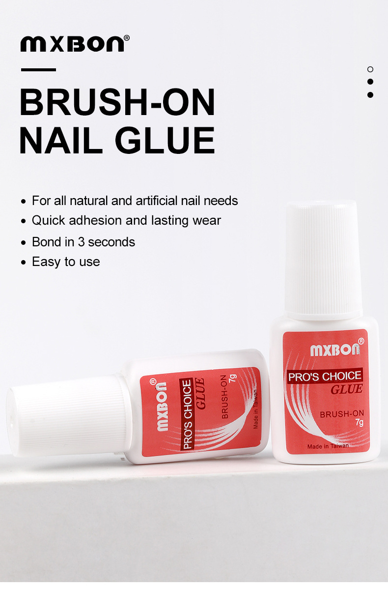 OEM Custom Wholesale Private Label Press On Nail Tips Glue Gel Mini Pink Bond 7g  Mxbon Nail Glue