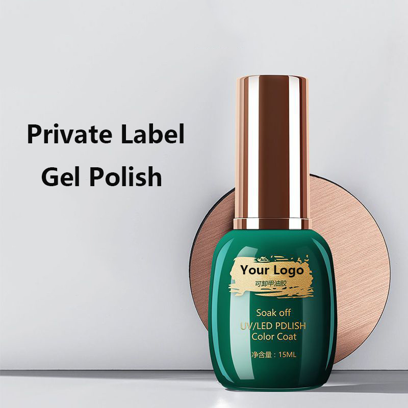 3000 Colors Custom Logo Gel Nail Polish Set 15ml UV LED Vernis Permanent Private Label Green Bottle Gel Polish Nail Supplies