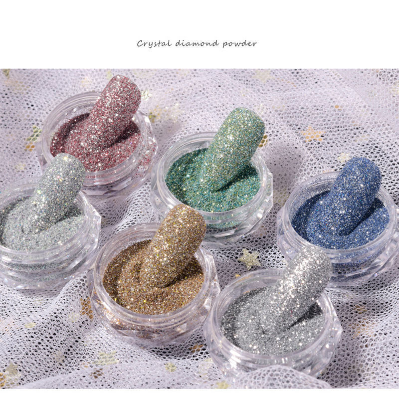 Diamonds Nail Powder Reflection Dazzling Party Nail Art DIY Decoration Sugar Gel Polish Chrome Dust Sparkly Flash Disco Pigment