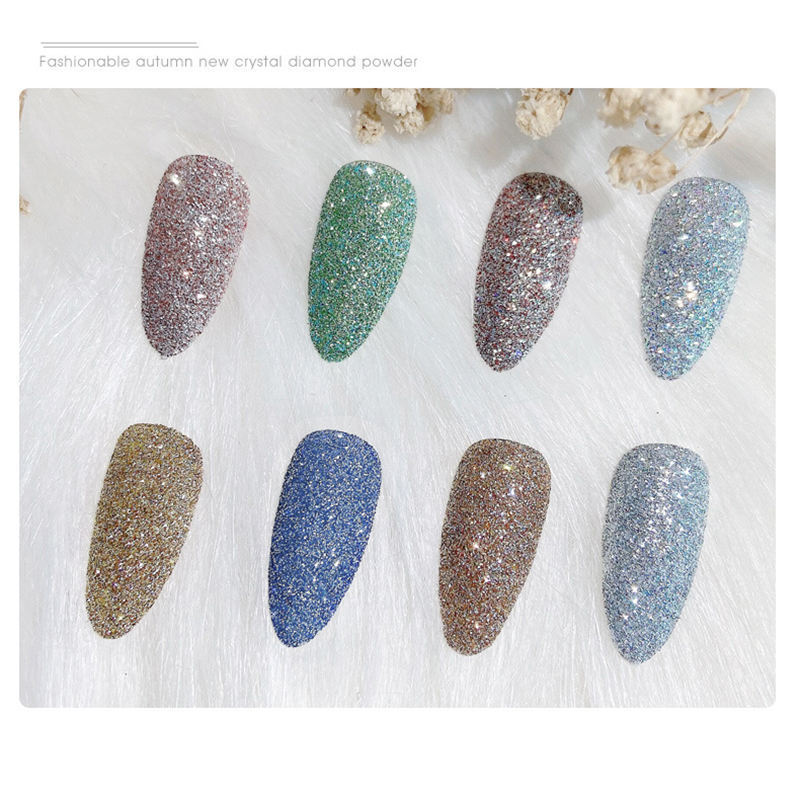 Diamonds Nail Powder Reflection Dazzling Party Nail Art DIY Decoration Sugar Gel Polish Chrome Dust Sparkly Flash Disco Pigment