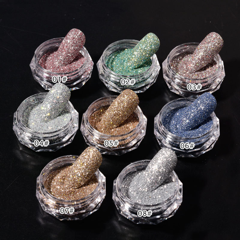 Diamonds Nail Powder Reflection Dazzling Party Nail Art DIY Decoration Sugar Gel Polish Chrome Dust Sparkly Flash Disco Pigment