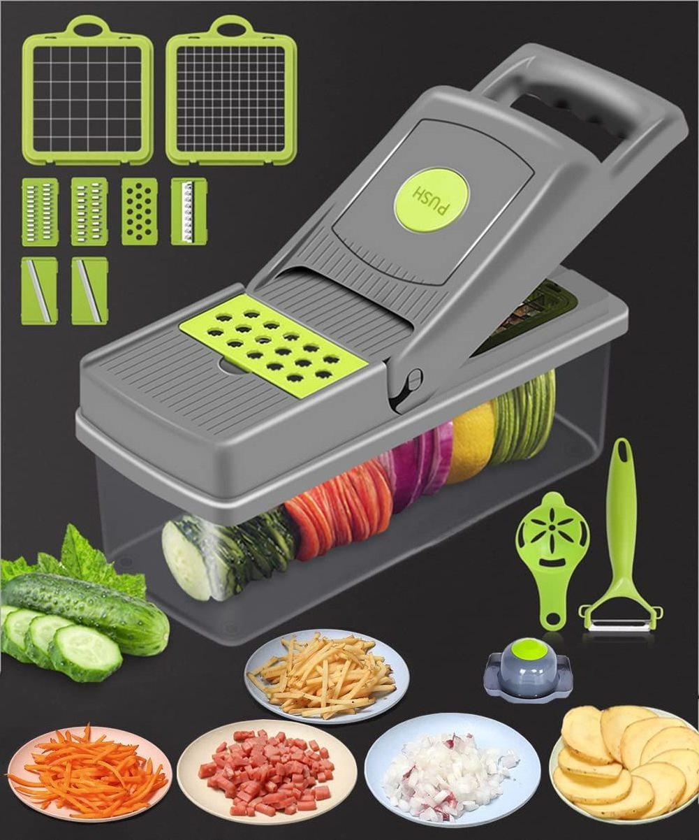 Vegetable Chopper Mandoline Slicer Cutter Chopper and Grater 13 in 1 Vegetable Slicer Potato Onion Multifunction Cutting Slicer