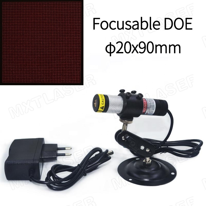 High Quality DOE 51x51 Square Grid Waterproof D20X90mm Focusable 638nm 5V DC 50mW100mW 150mW 200mW Red Laser Module