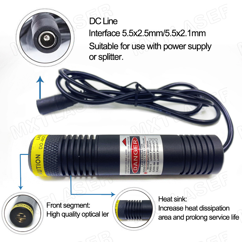 Waterproof IP67 D22mm 405nm 450nm 520nm 650nm 830nm 980nm Red/Green/Blue/Violet/IR Laser Module Dot Line Cross Line Laser Module