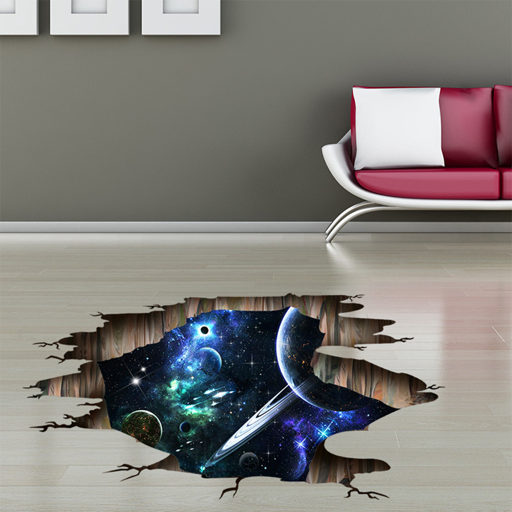 Galaxy wall sticker outer space removable floor decals Art 3D milky way home decor kids children bedroom