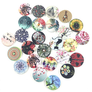 50/100pcs Wood Craft Buttons 20mm Bulk Round Wooden Buttons for Crafts Vintage Button for Sewing