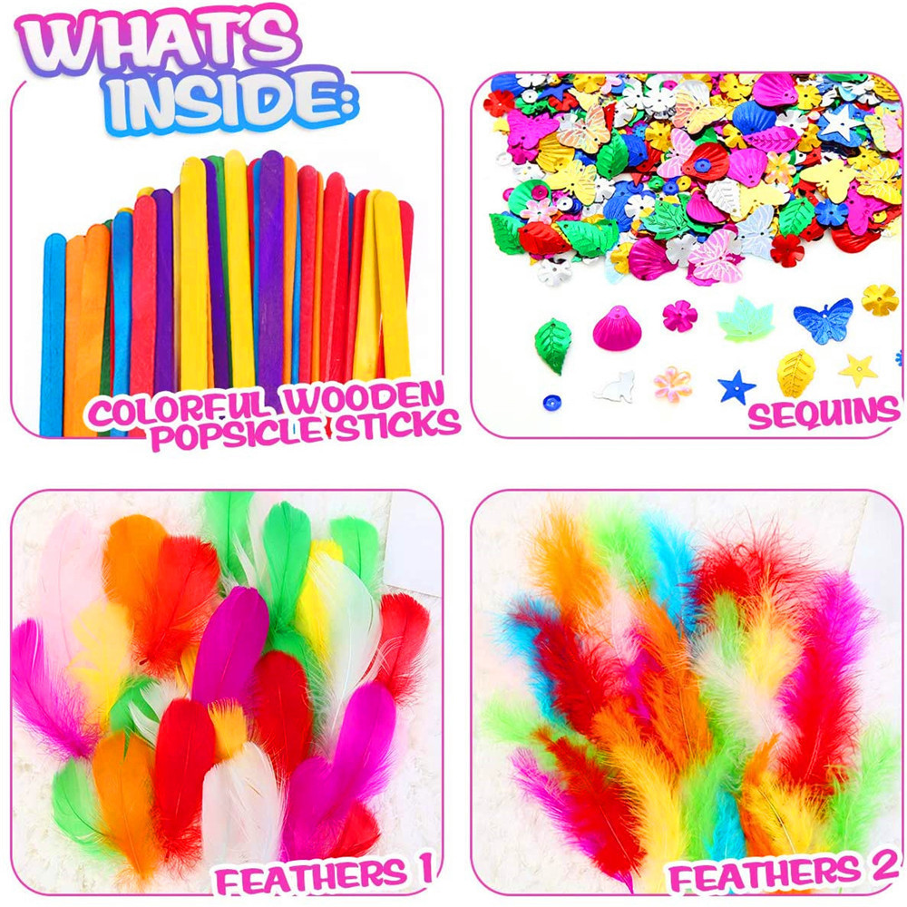 Arts and Crafts Supplies for Kids 1600pcs+ Craft Art Supply Kit for Toddlers Age 4 5 6 7 8 9 All in One DIY Crafting