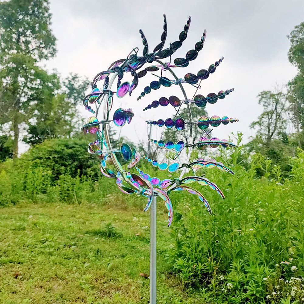 Unique and magical kinetic metal windmill outdoor dynamic wind spinners yard patio lawn garden landscape ornament