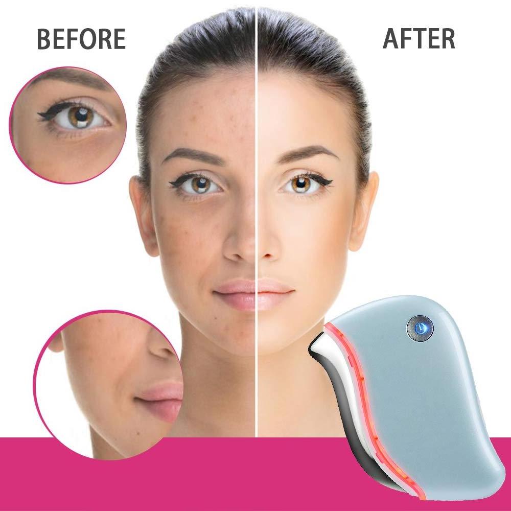 Home Facial Device Electric Gua Sha Vibrate Heated Scraping Lifting Led Light Facial Massager Beauty Device