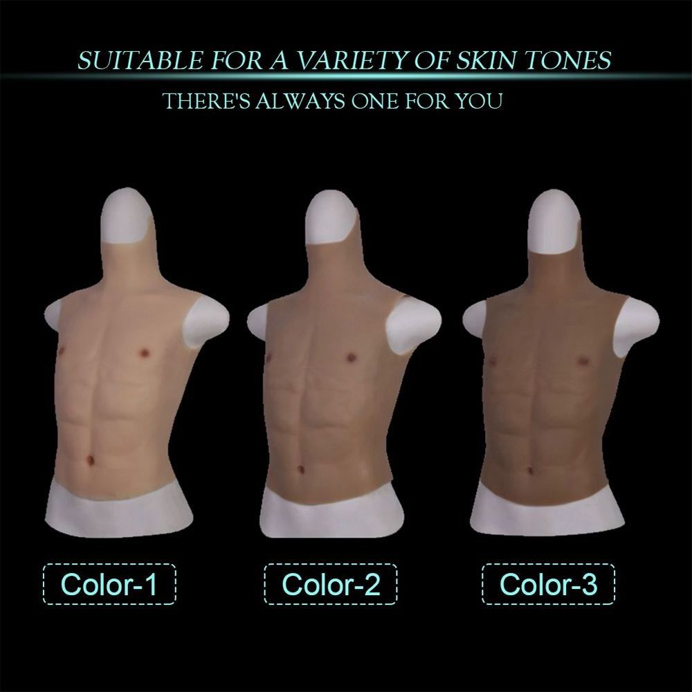 Halloween Cosplay Masquerade Muscle Bodysuit Vest Fake Man Abdominal Muscle Suit Silicone Man