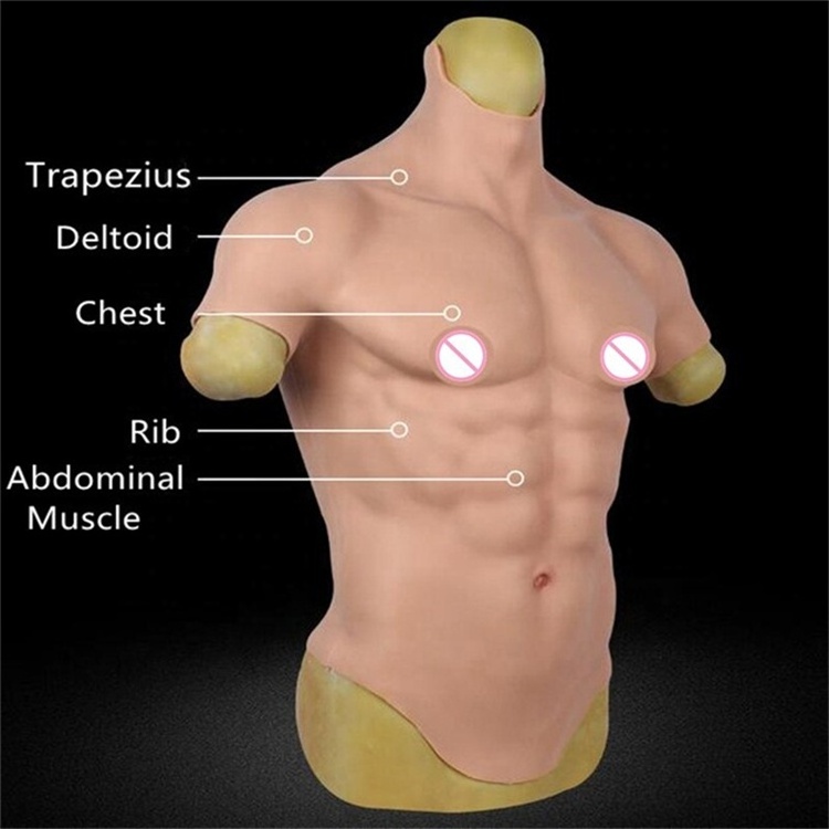 Artificial Chest Muscles Belly Macho Fat realistic body inflatable Cosplay  Shirt silicon fake Silicone Simulation Muscle Suit