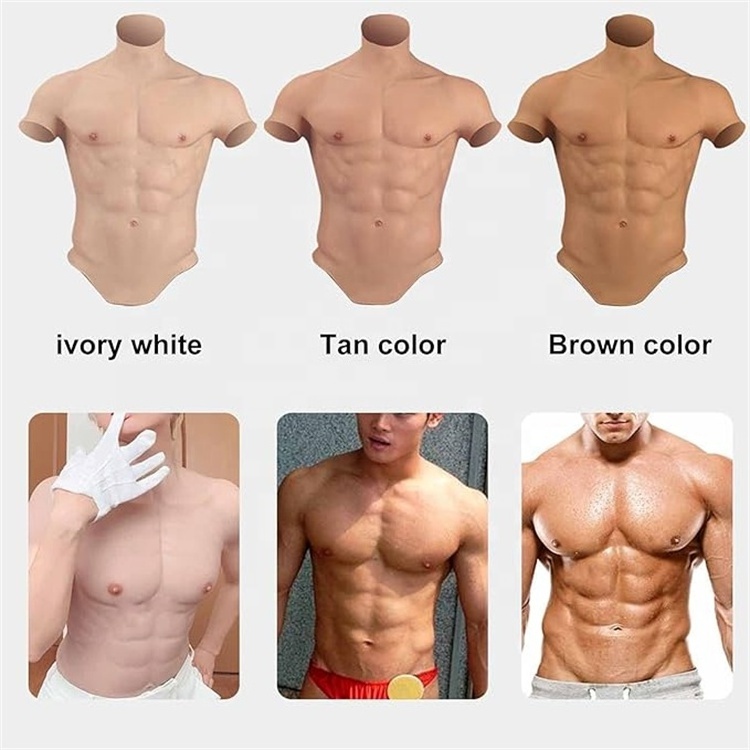 Artificial Chest Muscles Belly Macho Fat realistic body inflatable Cosplay  Shirt silicon fake Silicone Simulation Muscle Suit