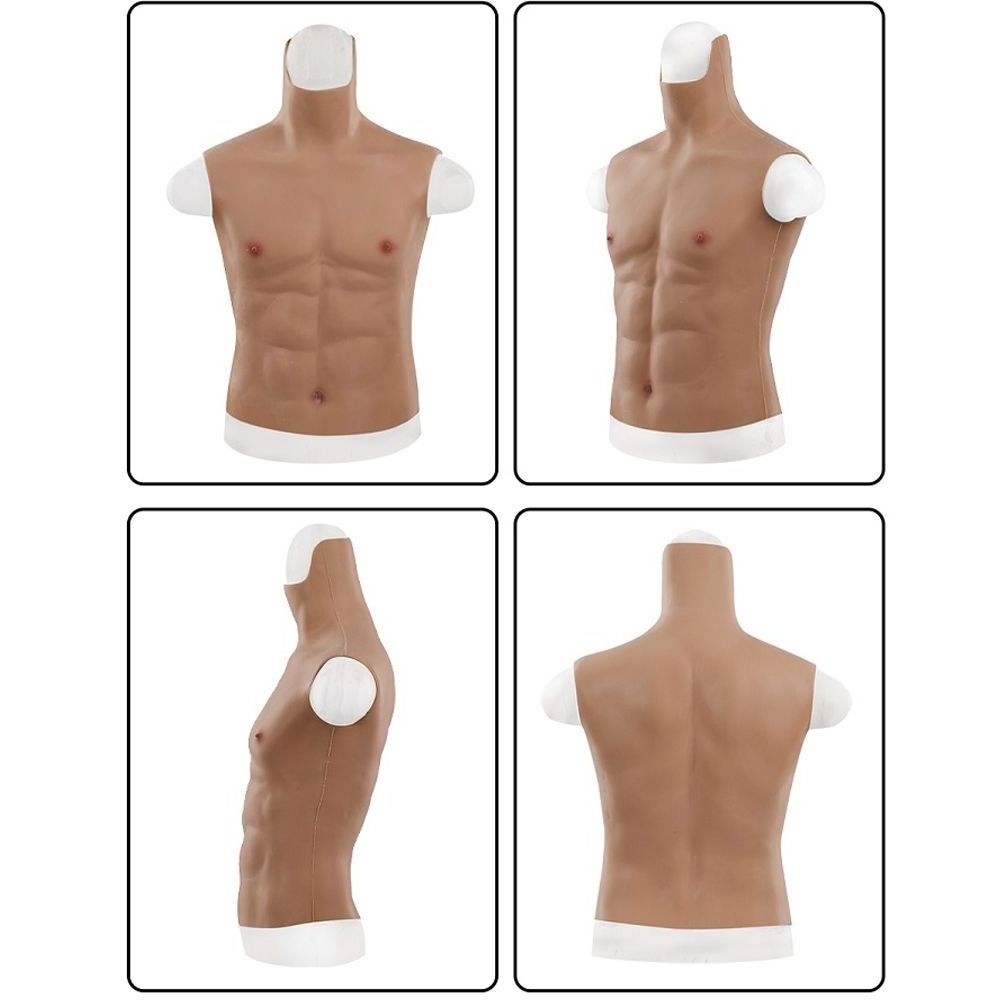 Halloween Cosplay Masquerade Muscle Bodysuit Vest Fake Man Abdominal Muscle Suit Silicone Man