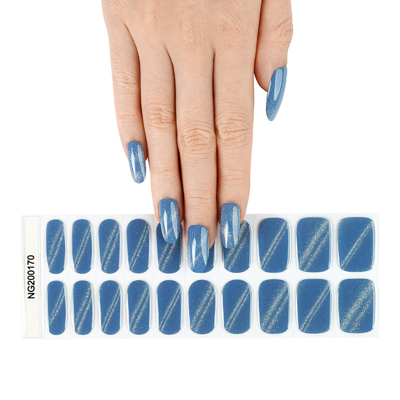 Top Seller Art Decals Adhesive Easy Apply Semi Cured Gel Nail With The UV Light Long Lasting Cat Eye Uv Gel Gail Strips