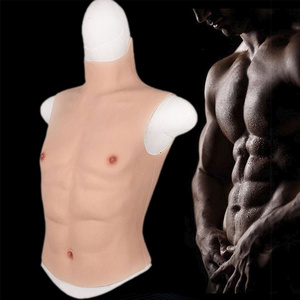 Halloween Cosplay Masquerade Muscle Bodysuit Vest Fake Man Abdominal Muscle Suit Silicone Man