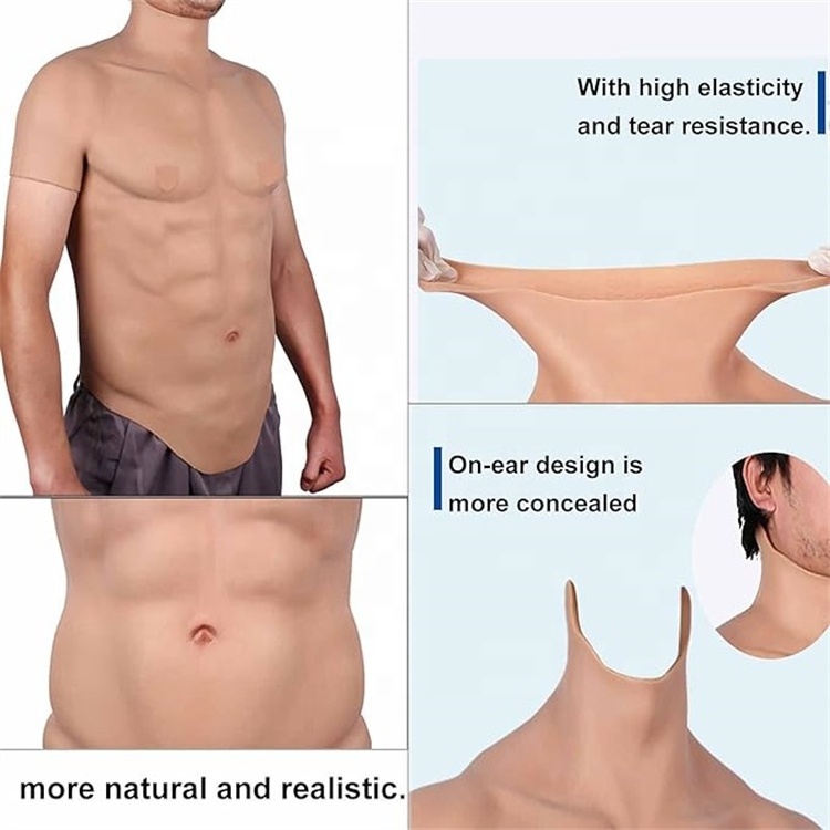 Artificial Chest Muscles Belly Macho Fat realistic body inflatable Cosplay  Shirt silicon fake Silicone Simulation Muscle Suit