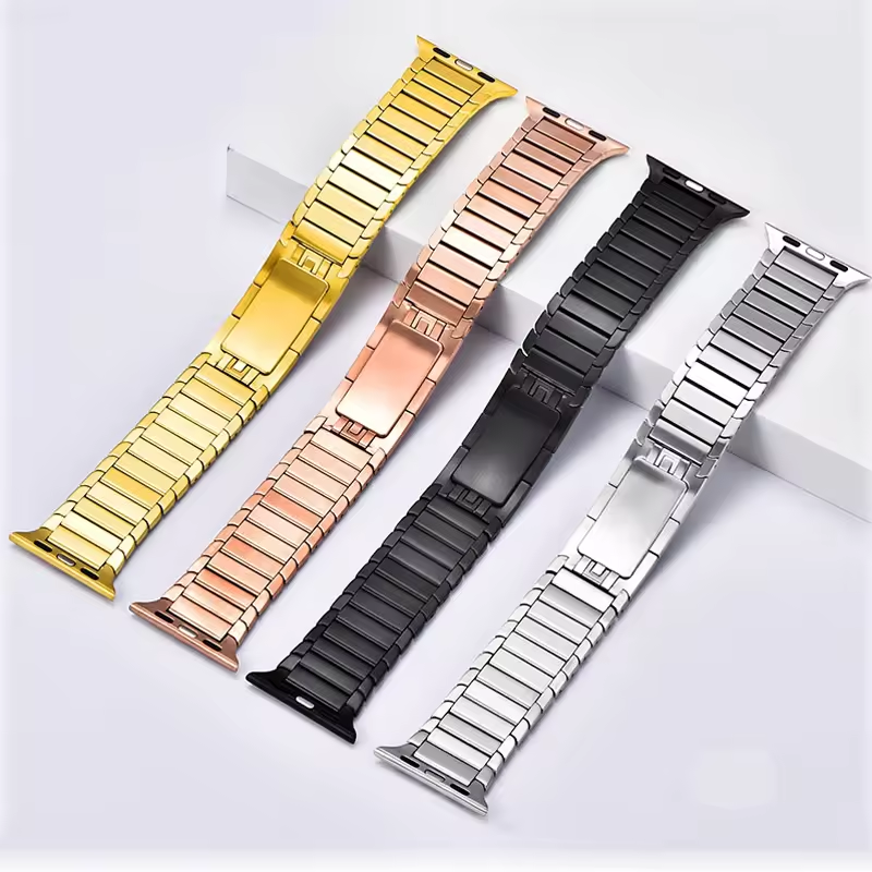 Stainless Steel Band for Apple Watch Ultra Link Bracelet 49mm Metal Strap with Folding Clasp for iwatch 7 8 9 se 4 5 6