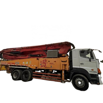 Used second hand sany 47m truck mounted concrete pumps good condition sany pump truck low hours