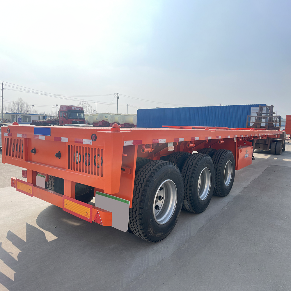 Flatbed Truck Trailer 50 Tons 40ft 3 axle flatbed trailer 50tons flatbed semi trailer for sale