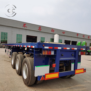 3 Axle 60Ft 20 Ton Flatbed Truck Semi Trailer flatbed Container trailer flatbed semi trailer