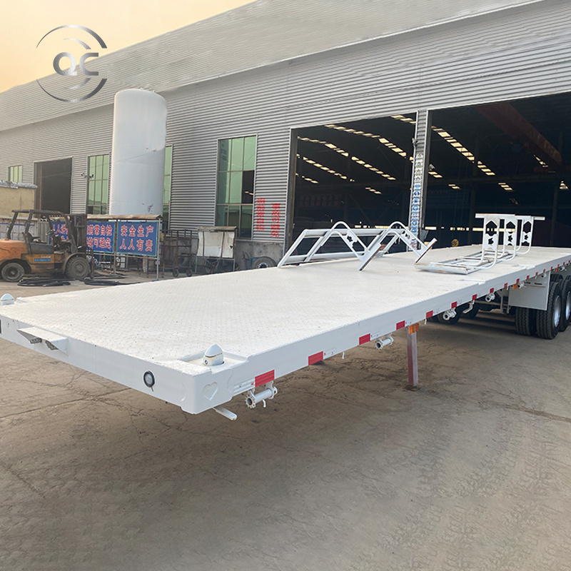 3 Axle 60Ft 20 Ton Flatbed Truck Semi Trailer flatbed Container trailer flatbed semi trailer