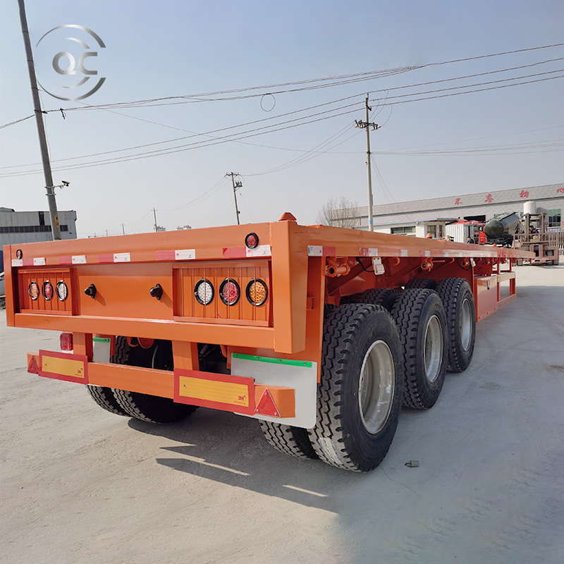 3 Axle 60Ft 20 Ton Flatbed Truck Semi Trailer flatbed Container trailer flatbed semi trailer