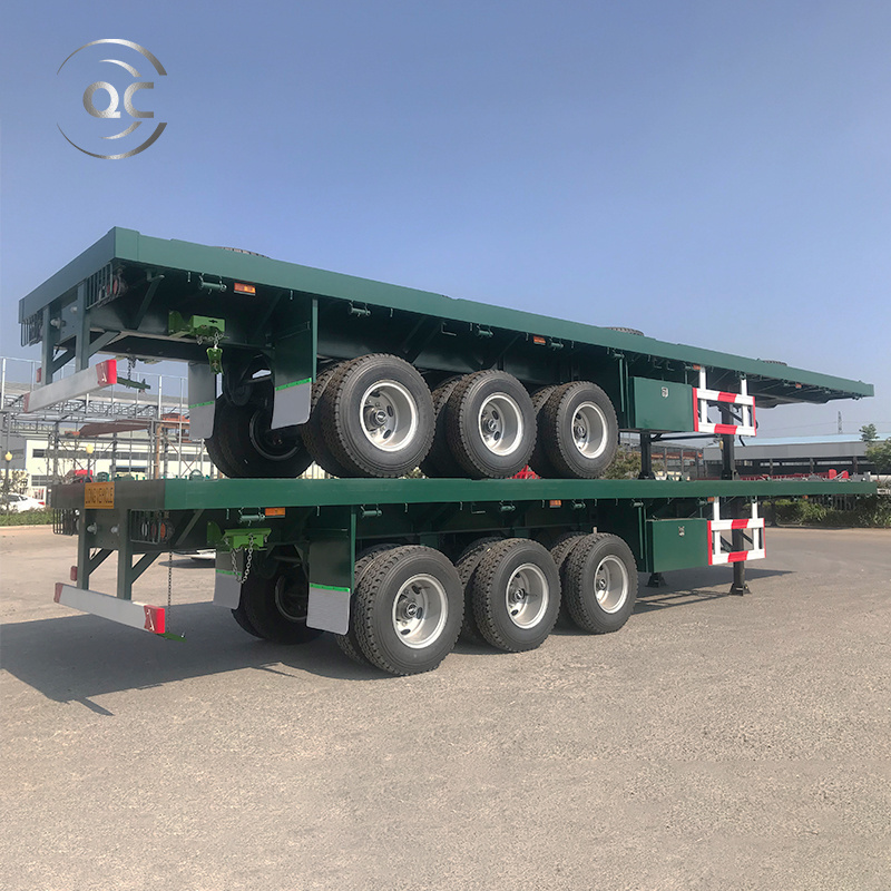 3 Axle 60Ft 20 Ton Flatbed Truck Semi Trailer flatbed Container trailer flatbed semi trailer