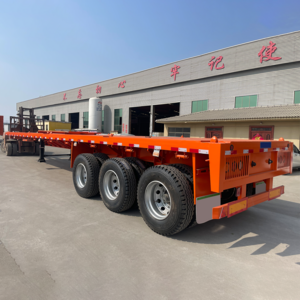 Flatbed Truck Trailer 50 Tons 40ft 3 axle flatbed trailer 50tons flatbed semi trailer for sale