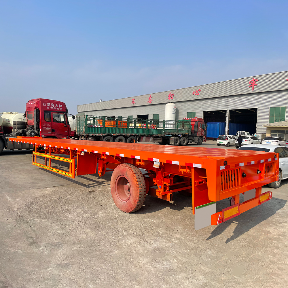 Flatbed Truck Trailer 50 Tons 40ft 3 axle flatbed trailer 50tons flatbed semi trailer for sale