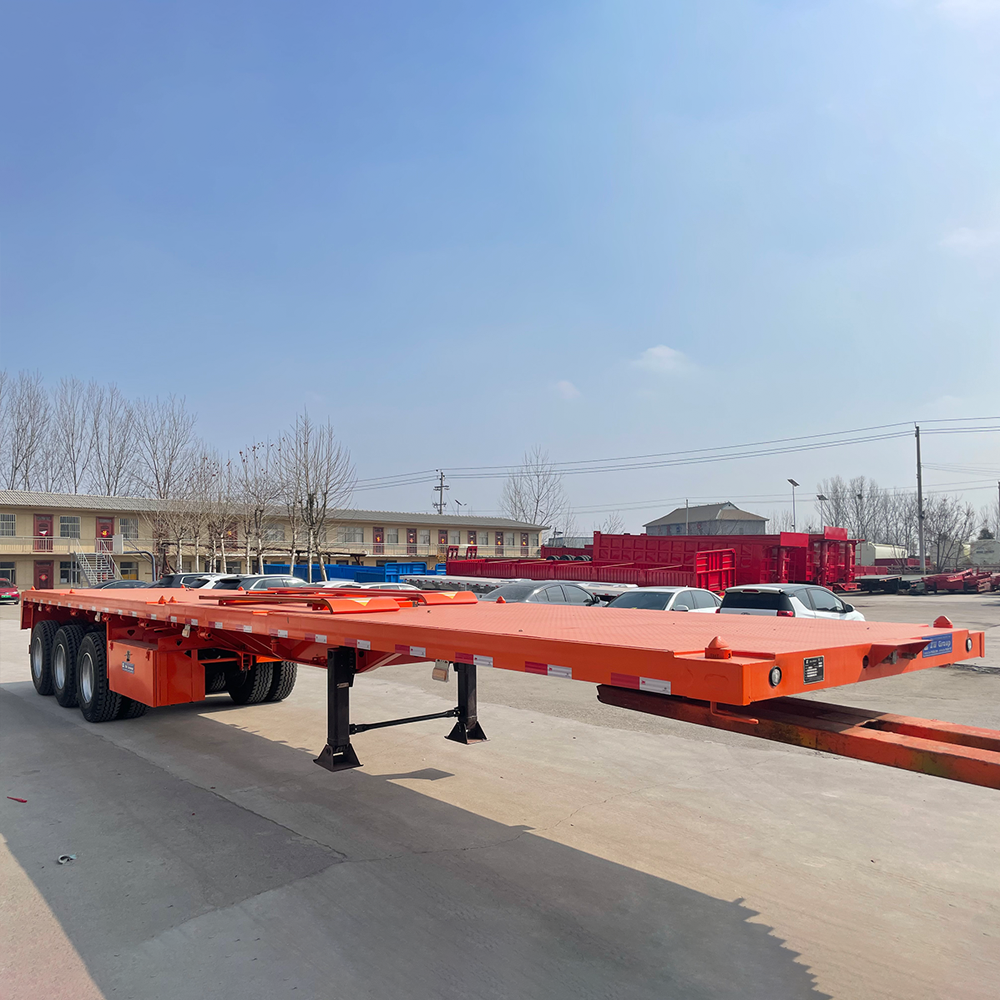 Flatbed Truck Trailer 50 Tons 40ft 3 axle flatbed trailer 50tons flatbed semi trailer for sale