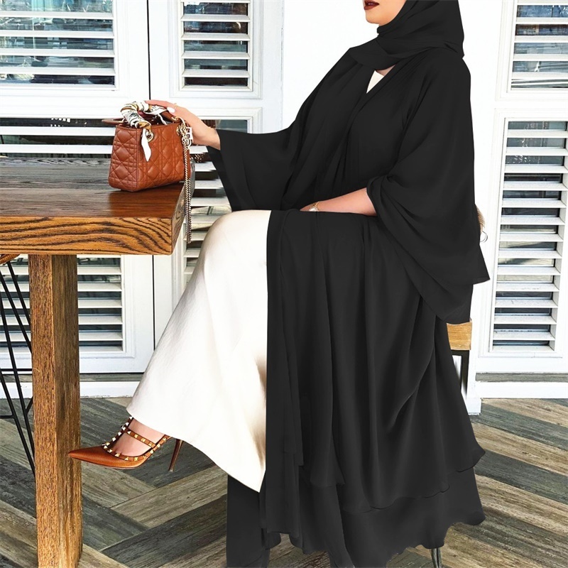 white muslim elegant islamic wedding women abayas dress 2023 black de dubai turkey with hijab