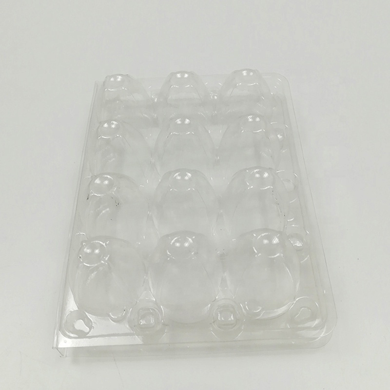 Customized wholesale PVC transparent blister packaging 12 holes plastic quail egg tray