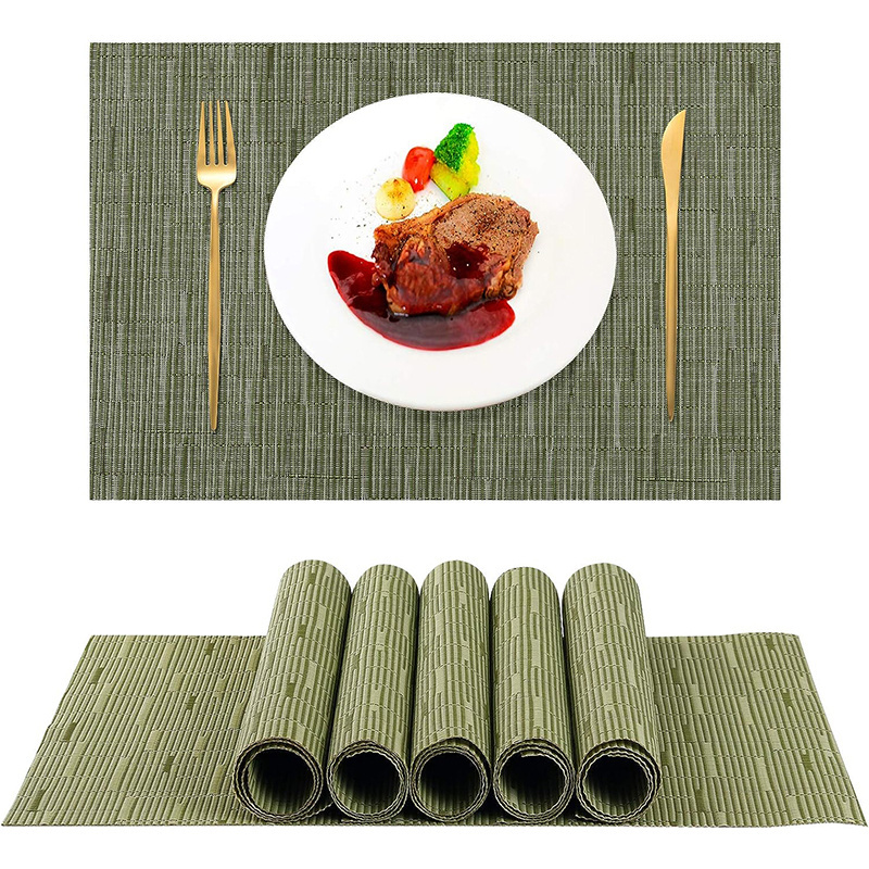 cotton dining table rattan wicker silicone wedding pvc place mat plastics seagrass place mats