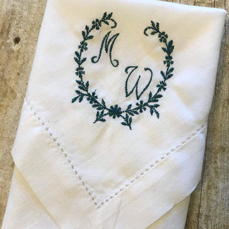 Factory Price Manufacturing Embroidered Napkins 100% Linen With Handmade Napkins Modern Printed Napkins