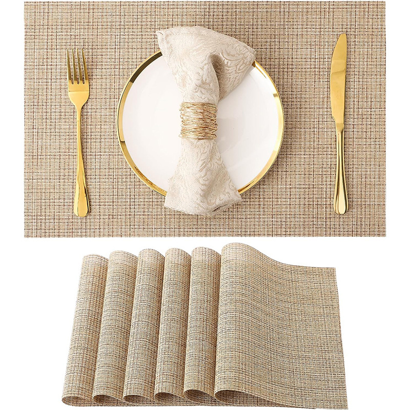 cotton dining table rattan wicker silicone wedding pvc place mat plastics seagrass place mats