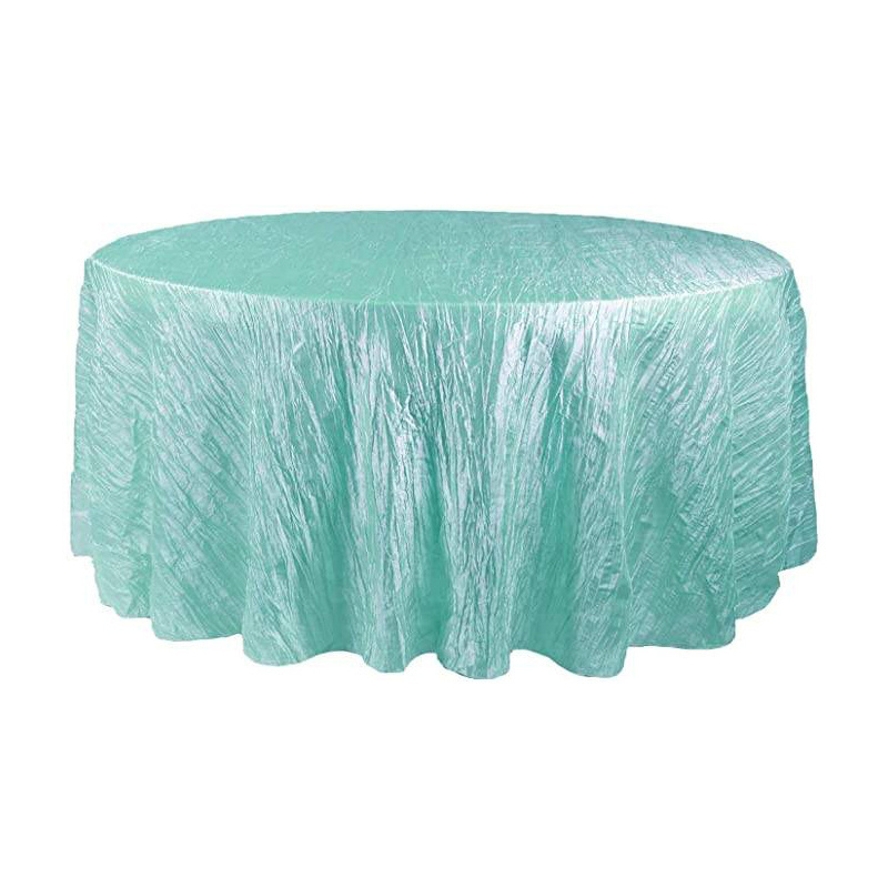 Wedding Round White Party Clothes Colorful Table Cloth For Events Colorful Table Cloth Crinkle Taffeta Table Cloth