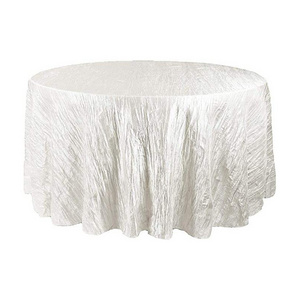 Wedding Round White Party Clothes Colorful Table Cloth For Events Colorful Table Cloth Crinkle Taffeta Table Cloth