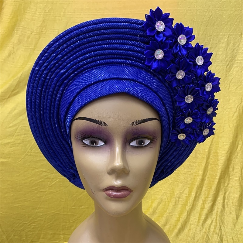 2023 Latest Designs African Accessories Auto Gele Headtie Nigerian Wedding Ready To Wear Turban Head Wraps