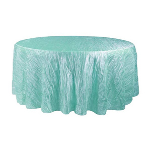 Wedding Colorful  Party Table Cloths Round  For Clothes Green  Table Cloths Crinkle Wholesale Taffeta Table Cloth