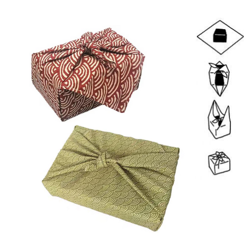 furoshiki gold cotton voile fabric wrap diy gift packaging square hand towel scarf shawl hijab scarves tudung printed bandana